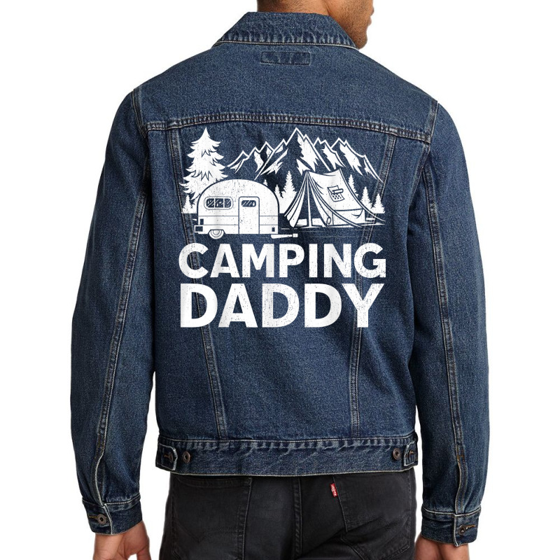 Mens Camping Daddy Funny Outdoors Mountain Camping Father's Day T Shir Men Denim Jacket by belenfinl | Artistshot