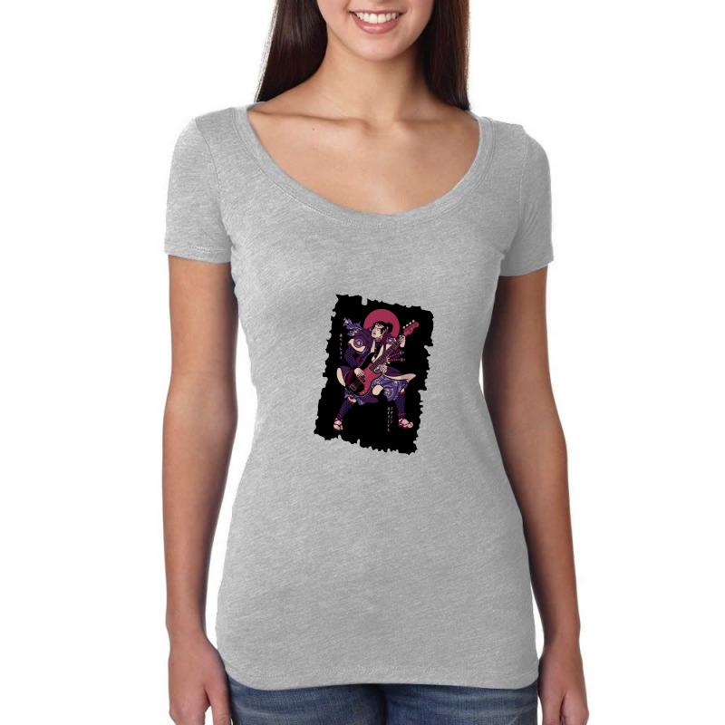 Samurai Bassist Women's Triblend Scoop T-shirt by jambudemak | Artistshot