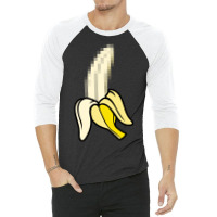 X Banana Pixel Art 3/4 Sleeve Shirt | Artistshot