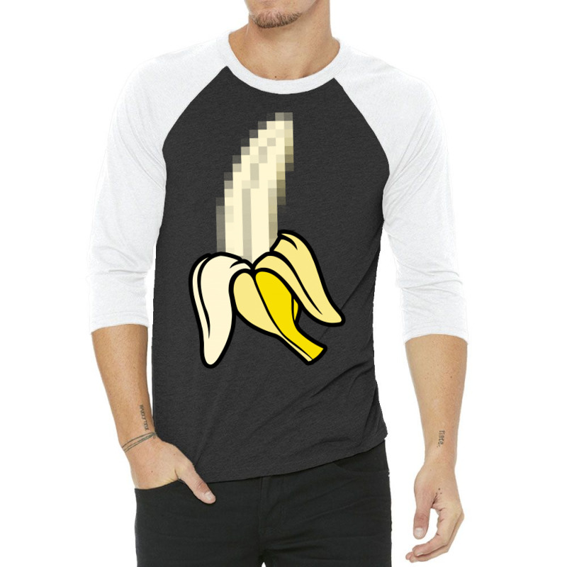 X Banana Pixel Art 3/4 Sleeve Shirt | Artistshot