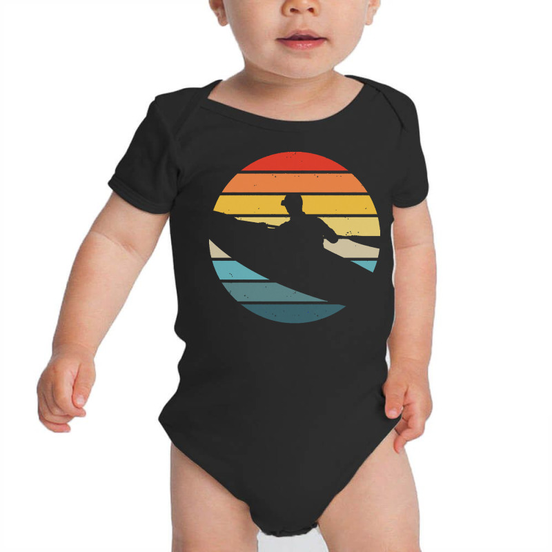 Canoe T  Shirt Canoeing Silhouette On A Distressed Retro Sunset Print Baby Bodysuit | Artistshot