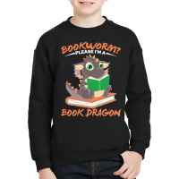 Book Dragon T  Shirt Librarian Reader Funny Bookworm Magical Animal Bo Youth Sweatshirt | Artistshot