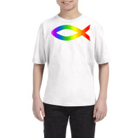 Ichthys Rainbow Christian Fish Symbol Homosexuality T Shirt Youth Tee | Artistshot