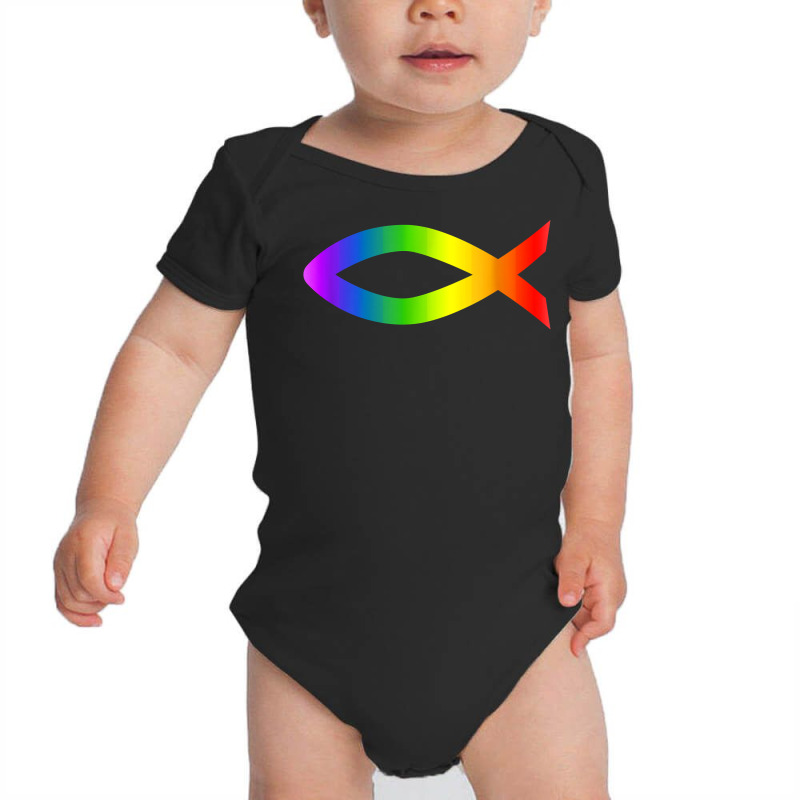 Ichthys Rainbow Christian Fish Symbol Homosexuality T Shirt Baby Bodysuit | Artistshot