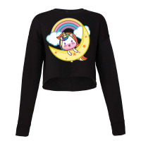 Unicorn Go The Moon Cropped Sweater | Artistshot