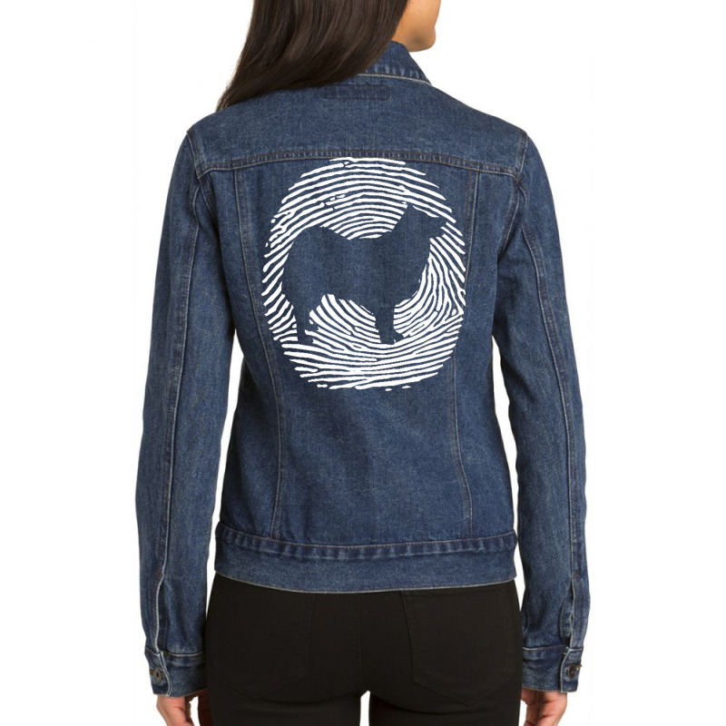 Icelandic T  Shirt Icelandic Sheepdog D N A Fingerprint I Dog Icelandi Ladies Denim Jacket by vivaciouslimb | Artistshot