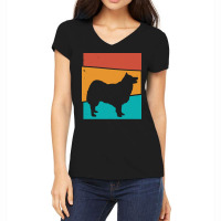 Icelandic T  Shirt Retro Dog Icelandic Sheepdog T  Shirt Women's V-neck T-shirt | Artistshot