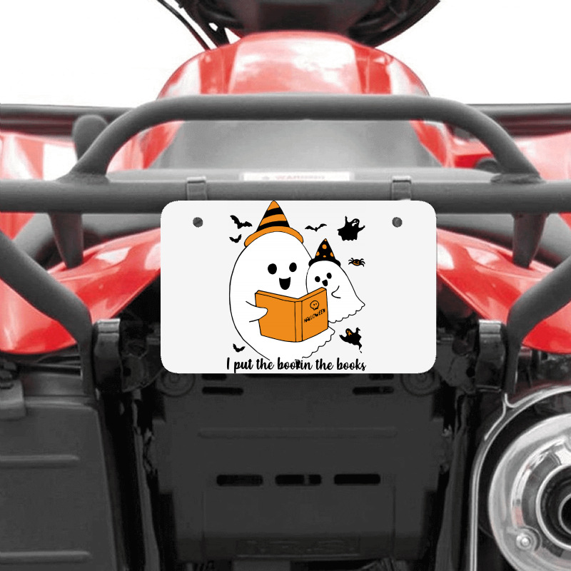 I Put The Boo In The Book Halloween Atv License Plate | Artistshot