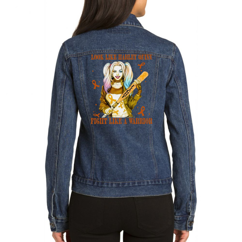 Fight Like A Warrior Ladies Denim Jacket by veelra50534 | Artistshot