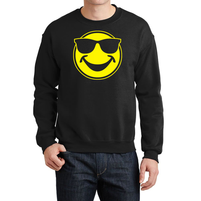 Cool Yellow Smiley Bro With Sunglasses Crewneck Sweatshirt | Artistshot