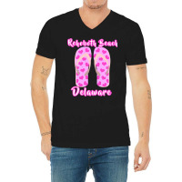 Rehoboth Beach Delaware Summer Vacation Heart Flip Flops Pullover Hood V-neck Tee | Artistshot