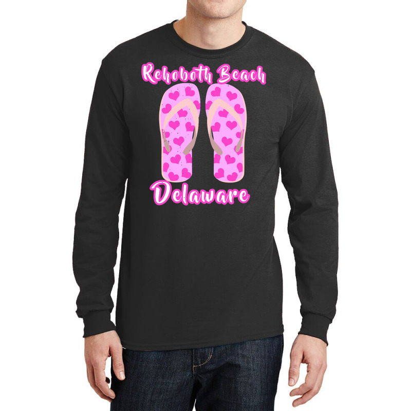 Rehoboth Beach Delaware Summer Vacation Heart Flip Flops Pullover Hood Long Sleeve Shirts | Artistshot