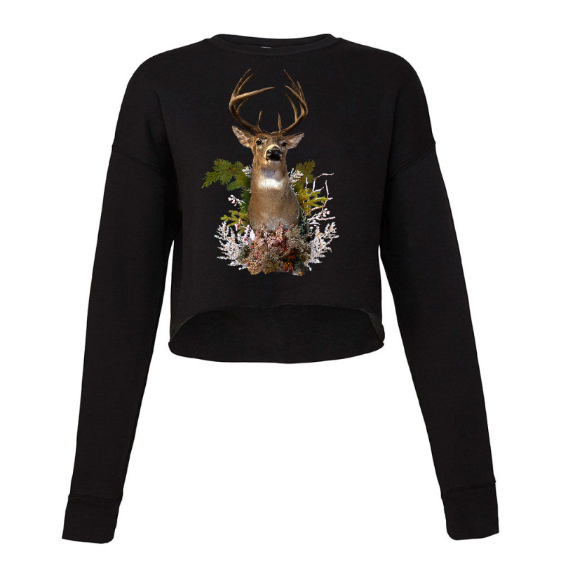 White Tail Deer Buck Antler Mounted Head 10 Pointer Hunter Premium T S Cropped Sweater | Artistshot