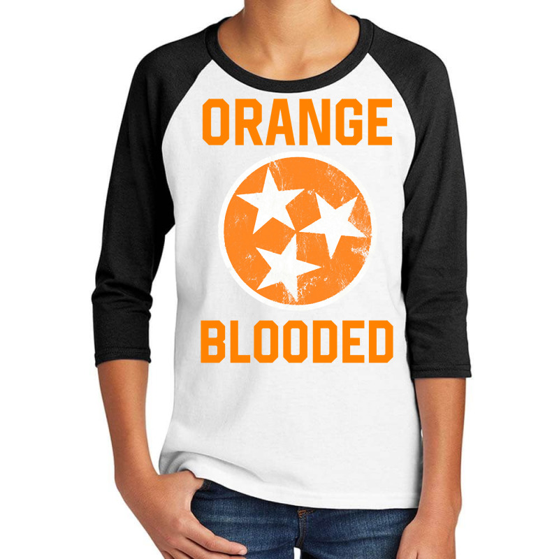 Tennessee Fan Orange Blooded Vol Sports Fan State Flag Tn Pullover Hoo Youth 3/4 Sleeve by jermonmccline | Artistshot