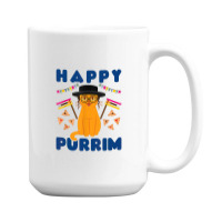 Happy Purrim Purim Funny Esther Cat Jewish 15 Oz Coffee Mug | Artistshot