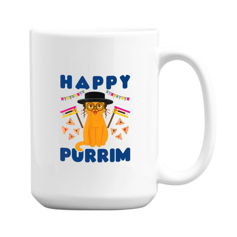 Happy Purrim Purim Funny Esther Cat Jewish 15 Oz Coffee Mug | Artistshot