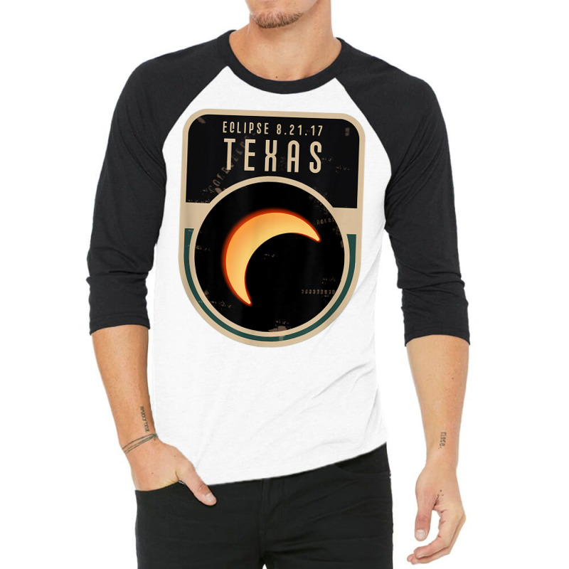 Us Partial Eclipse August 21 2017 Texas Tshirt 3/4 Sleeve Shirt by ebertfran1985 | Artistshot