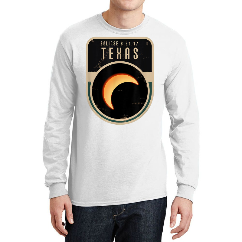 Us Partial Eclipse August 21 2017 Texas Tshirt Long Sleeve Shirts by ebertfran1985 | Artistshot