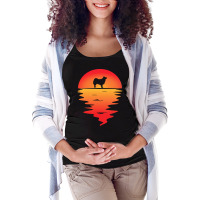 Icelandic T  Shirt Sunset Dog Icelandic Sheepdog T  Shirt Maternity Scoop Neck T-shirt | Artistshot