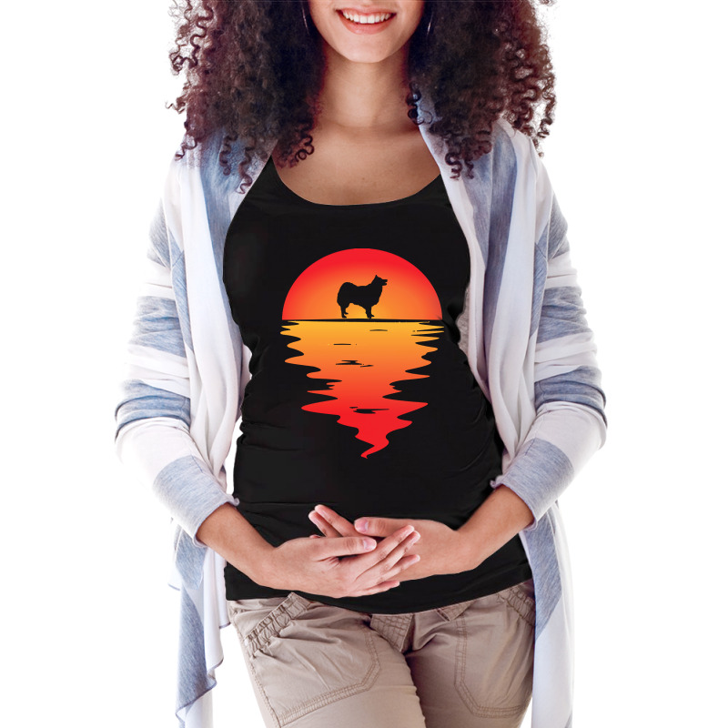 Icelandic T  Shirt Sunset Dog Icelandic Sheepdog T  Shirt Maternity Scoop Neck T-shirt by shanie31601 | Artistshot