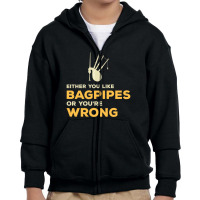 Bagpipe Scottish Scotland Music Player Funny Gift Youth Zipper Hoodie | Artistshot