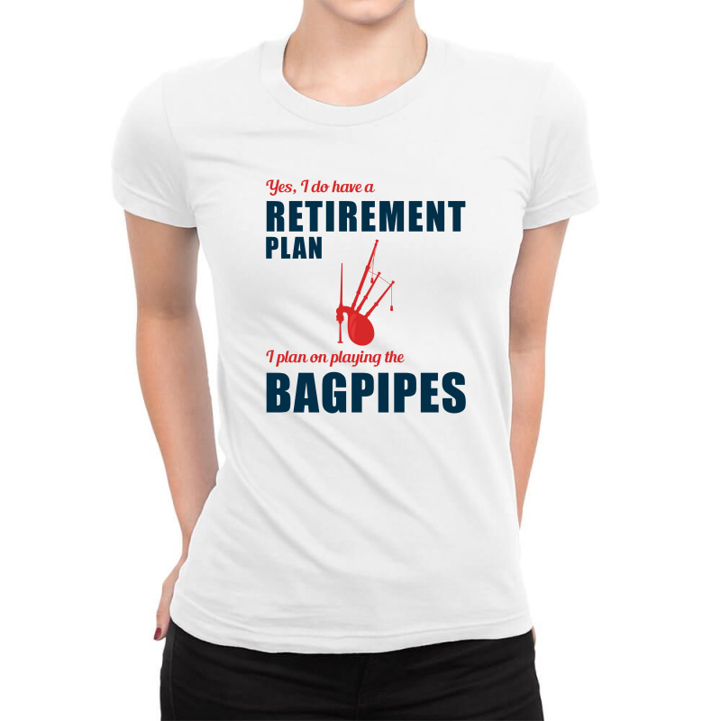 Bagpipe Scottish Scotland Music Player Funny Retirement Gift Ladies Fitted T-Shirt by Tasteful Tees | Artistshot