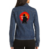 Samurai Sword Samurai Japanese T Shirt Ladies Denim Jacket | Artistshot