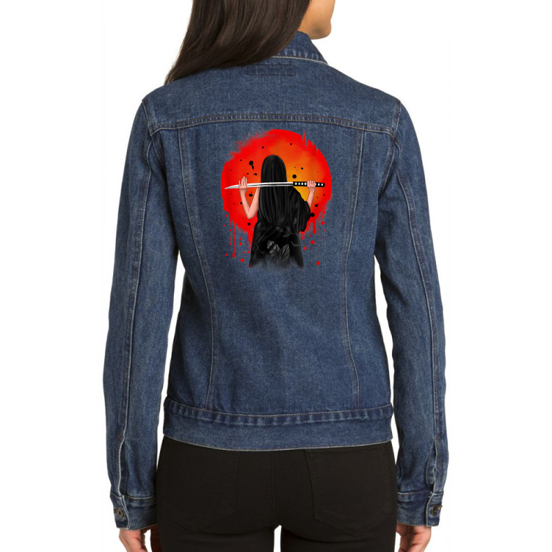 Samurai Sword Samurai Japanese T Shirt Ladies Denim Jacket by naythendeters2000 | Artistshot