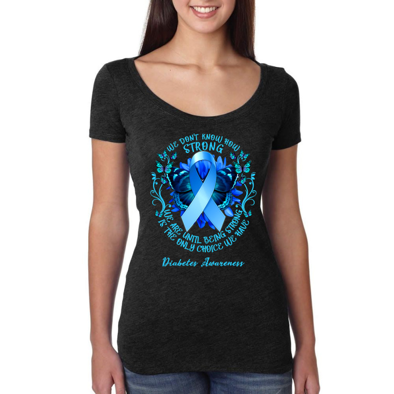 Diabetes Diabetic Her Fight Is My Fight T1d T2d 129 Diabetes Awareness Women's Triblend Scoop T-shirt by offensejuggler | Artistshot