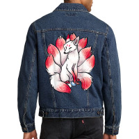 I Know Heaven Is A Beautiful Place Funny Nine Tailed Fox T Shirt Men Denim Jacket | Artistshot