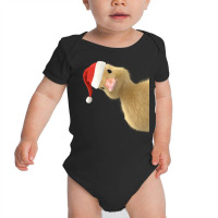 Santa Duck Peeking Or Peking Christmas Duck Pun Chef Gift Long Sleeve Baby Bodysuit | Artistshot