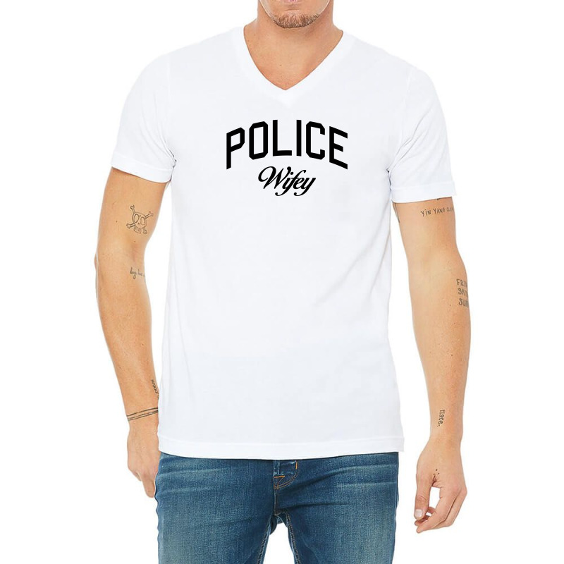Police Wifey V-neck Tee | Artistshot