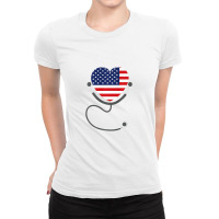 Usa Flag Registered Nurse Usa Flag T Shirt 4th July Nursing Ladies Fitted T-shirt | Artistshot