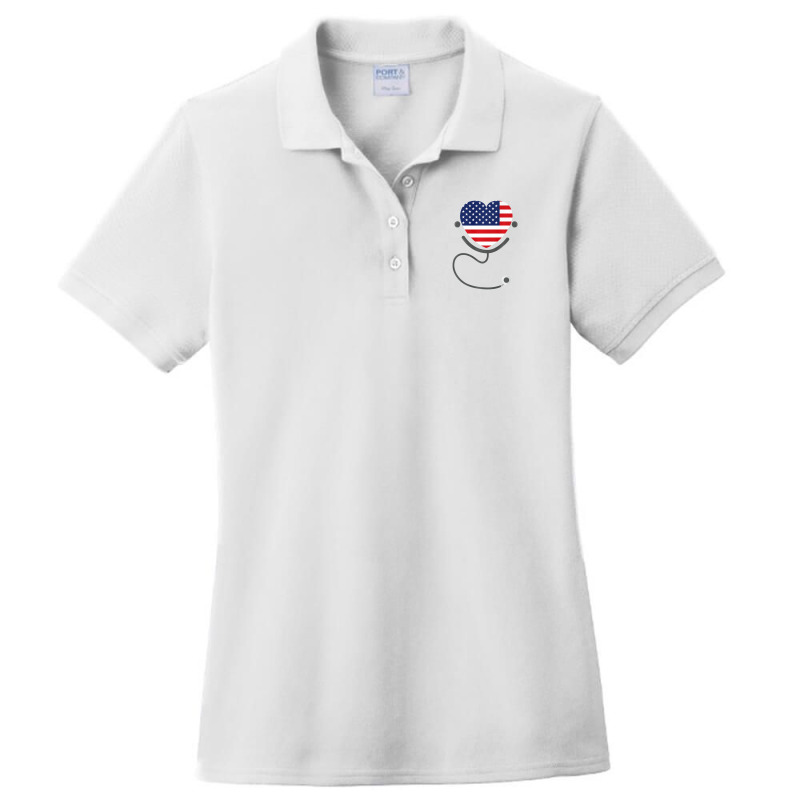 Usa Flag Registered Nurse Usa Flag T Shirt 4th July Nursing Ladies Polo Shirt | Artistshot