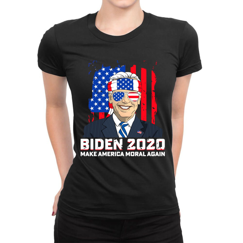 Biden 2020 Make America Moral Again Ladies Fitted T-Shirt by kakashop | Artistshot