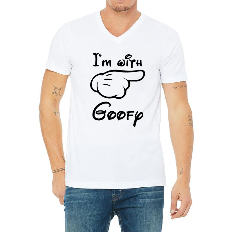 I'm With Goofy V-neck Tee | Artistshot