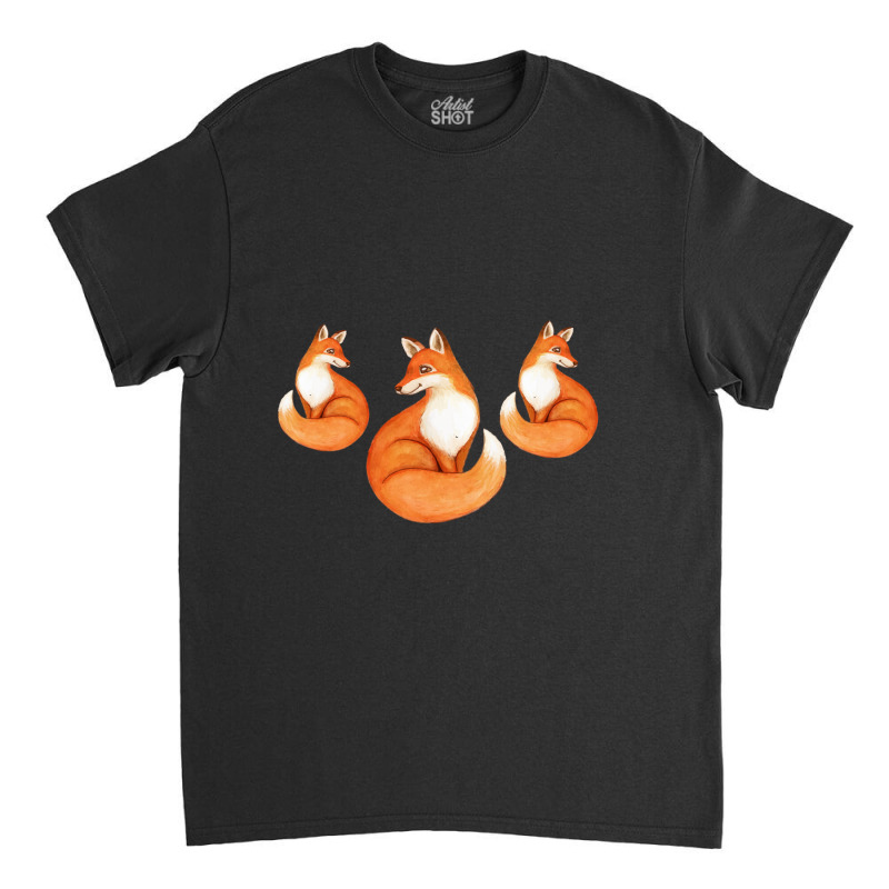 Three Little Foxes In Fox Family I Gift Classic T-shirt by Bettercallsaul | Artistshot