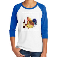 A Woman Can't Not Survive On Wine Alone She Also Needs Chickens Youth 3/4 Sleeve | Artistshot