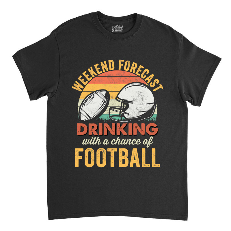 Football Funny Football Drinking Humor Retro Gameday Friday Nights 126 Classic T-shirt by offensejuggler | Artistshot