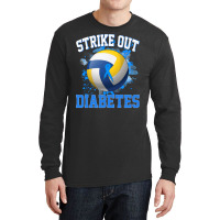 Volleyball Sport Lover Strike Out Diabetes Awareness Volleyball Fighte Long Sleeve Shirts | Artistshot