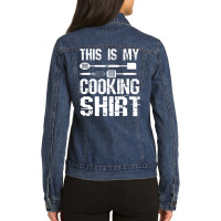 This Is My Cooking Shirt Cool Cook Chef Recipe Book Baking T Shirt Ladies Denim Jacket | Artistshot