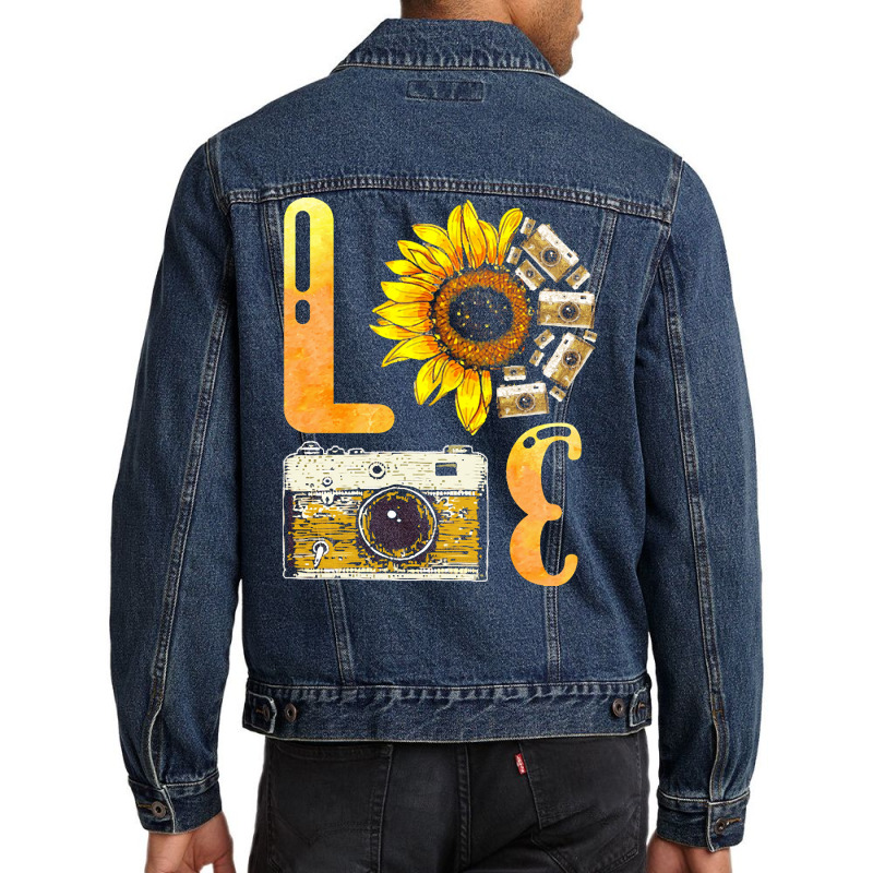 Photographer T  Shirt Love Photographer Sunflower Take Photo T  Shirt Men Denim Jacket | Artistshot