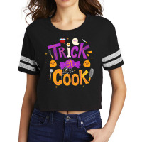 Trick Or Cook Funny Trick Or Treating Chef Cooking Halloween T Shirt Scorecard Crop Tee | Artistshot