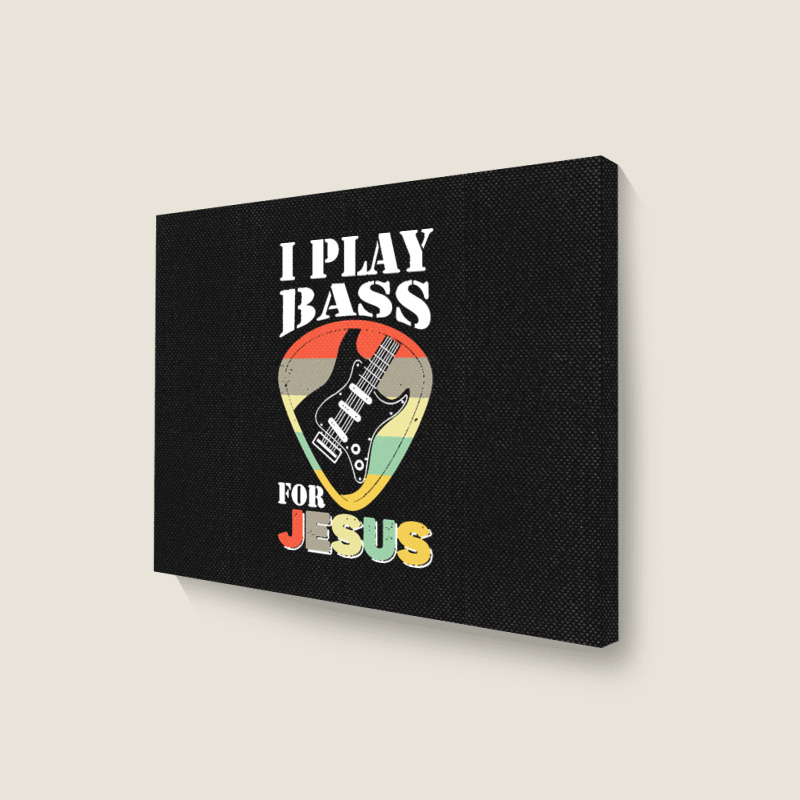 Play Bass For Jesus Guitar T  Shirt Play Bass For Jesus Guitar Vintage Landscape Canvas Print | Artistshot