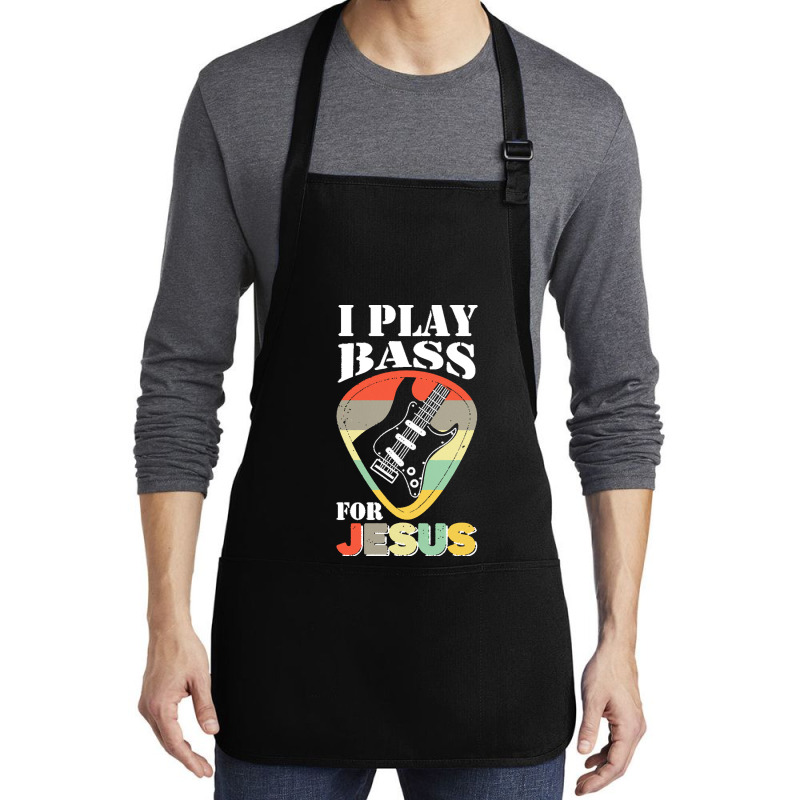 Play Bass For Jesus Guitar T  Shirt Play Bass For Jesus Guitar Vintage Medium-length Apron | Artistshot