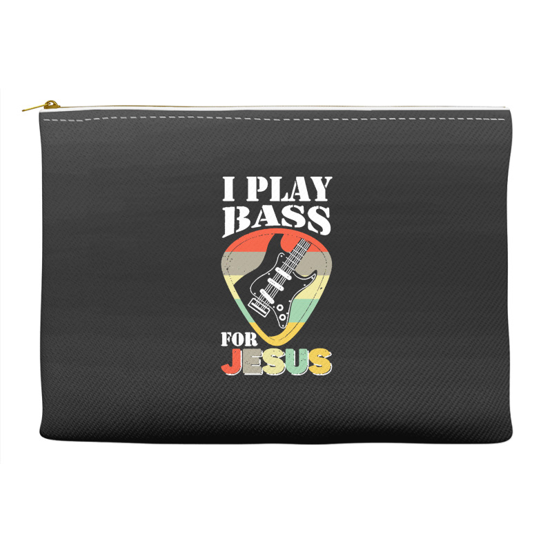 Play Bass For Jesus Guitar T  Shirt Play Bass For Jesus Guitar Vintage Accessory Pouches | Artistshot