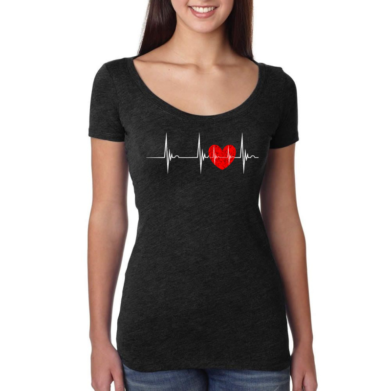 Cardiologist Heart Ekg Heartbeat Pulseline Cardiology T Shirt Women's Triblend Scoop T-shirt by KretschmerBridge | Artistshot