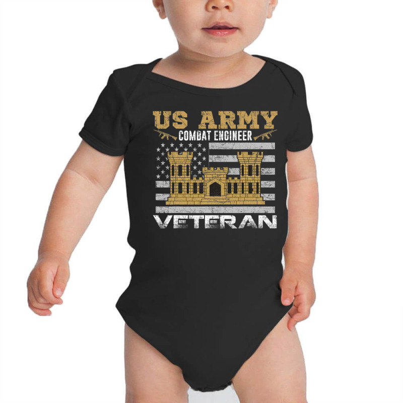 Vintage Us Army Combat Engineer Combat Engineer Veteran Gift T Shirt Baby Bodysuit by saldeenshakir | Artistshot