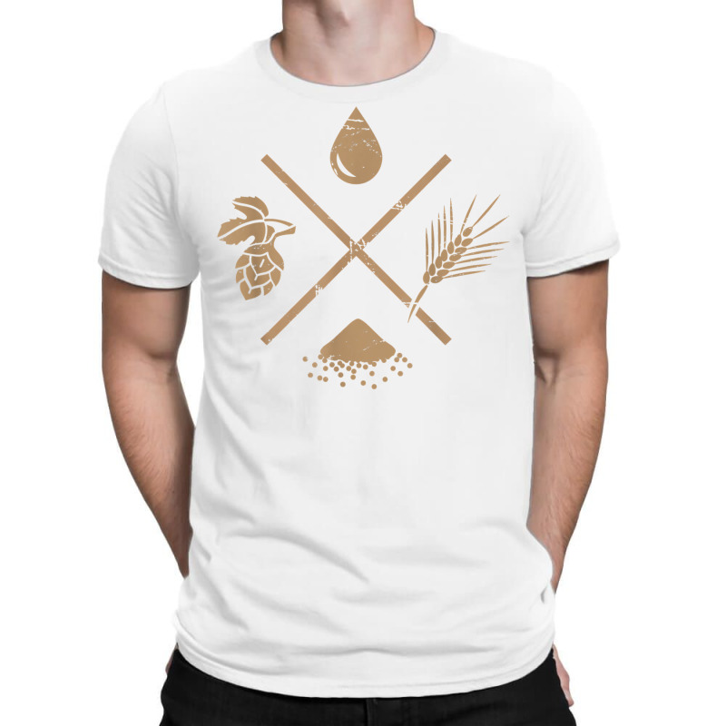 Water, Barley, Yeast, Hops  Beer Homebrew T Shirt T-shirt | Artistshot