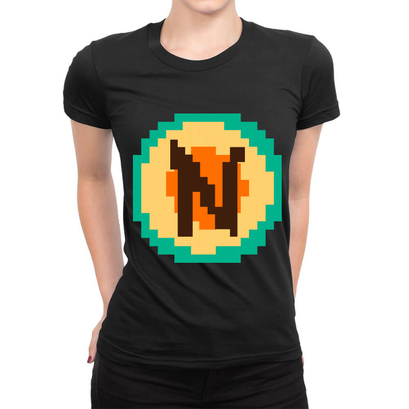 Pixelated Letter N Ladies Fitted T-Shirt by selos47 | Artistshot